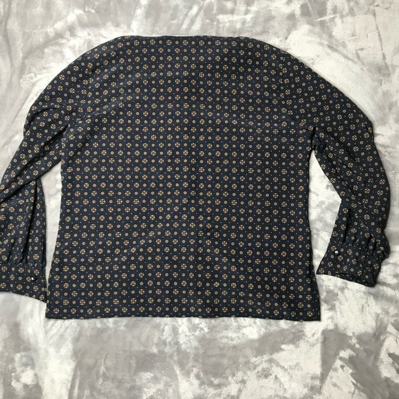 Vintage Rena Rowan for Seville Button Down Long Sleeve Printed Blouse Size 16 - Picture 5 of 10